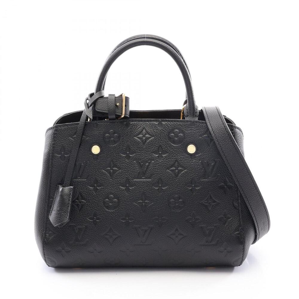 Louis Vuitton Montaigne BB Monogram Empreinte Noir 2-Way Handbag Leather Wome...